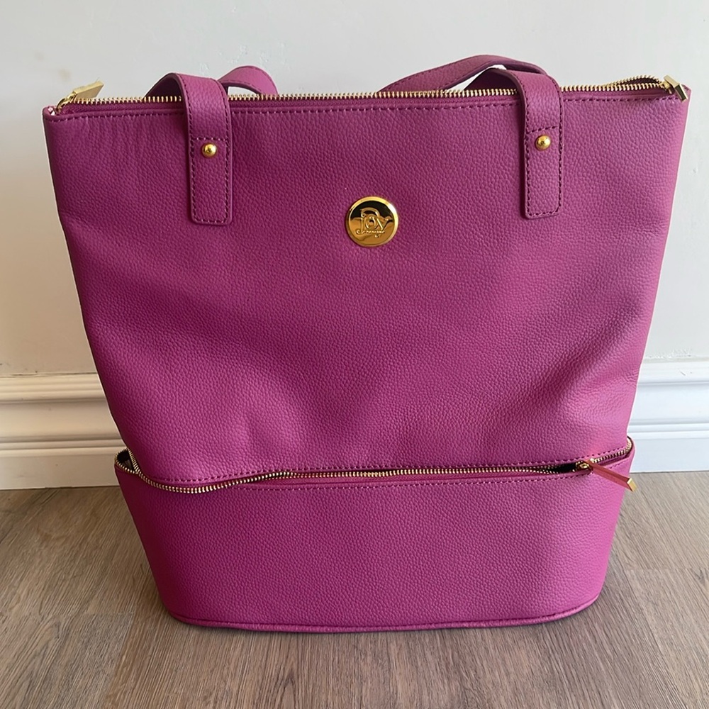 Joy mangano Magenta bag with clutch